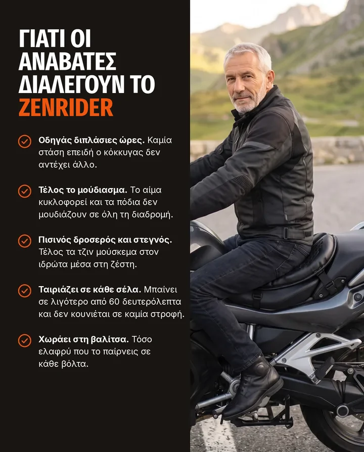 Γιατί οι μοτοσικλετιστές διαλέγουν το ZenRider